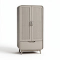 grijze kast met ribbelpatroon en een lade 80 x 40 x 180cm