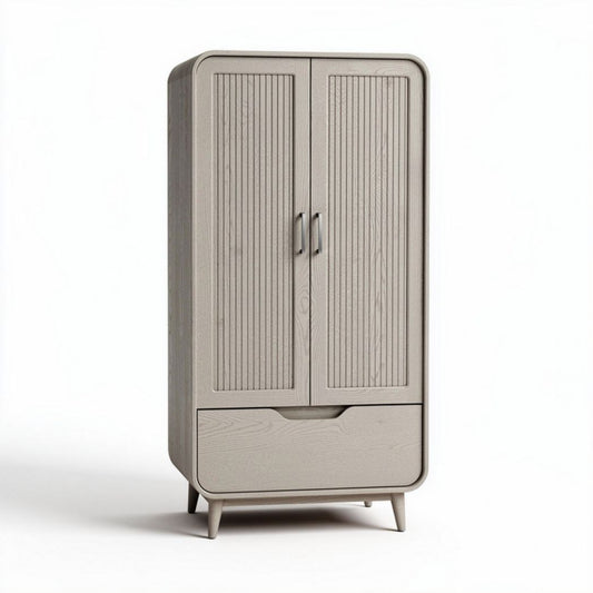 grijze kast met ribbelpatroon en een lade 80 x 40 x 180cm