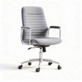 Bureaustoel met armleuningen van stof in lichtgrijs 60 x 60 x 100cm