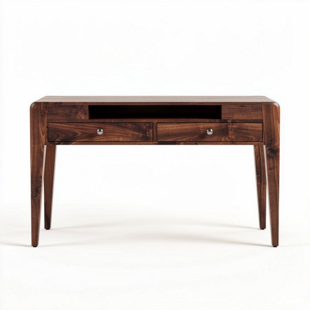Houten bureau met twee lades en afmetingen van 120 x 60 x 75cm