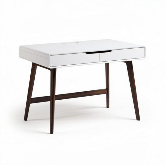 Witte bureau met lades van hout 120 x 60 x 75cm voor kantoor of studeerkamer