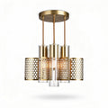 Hanglamp met glazen elementen en metalen goudkleurig ontwerp 25 x 25 x 30cm