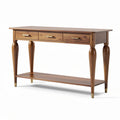 Houten console tafel met 3 lades en open vakken 120 x 40 x 75cm