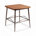 Houten bijzettafel met stalen poten 60 x 60 x 75cm bruin